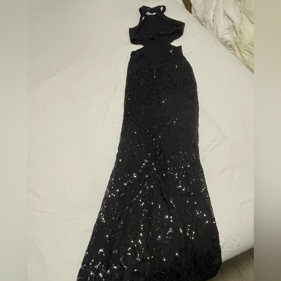 Windsor Dresses & Skirts - Windsor Black Halter Sequin Gown